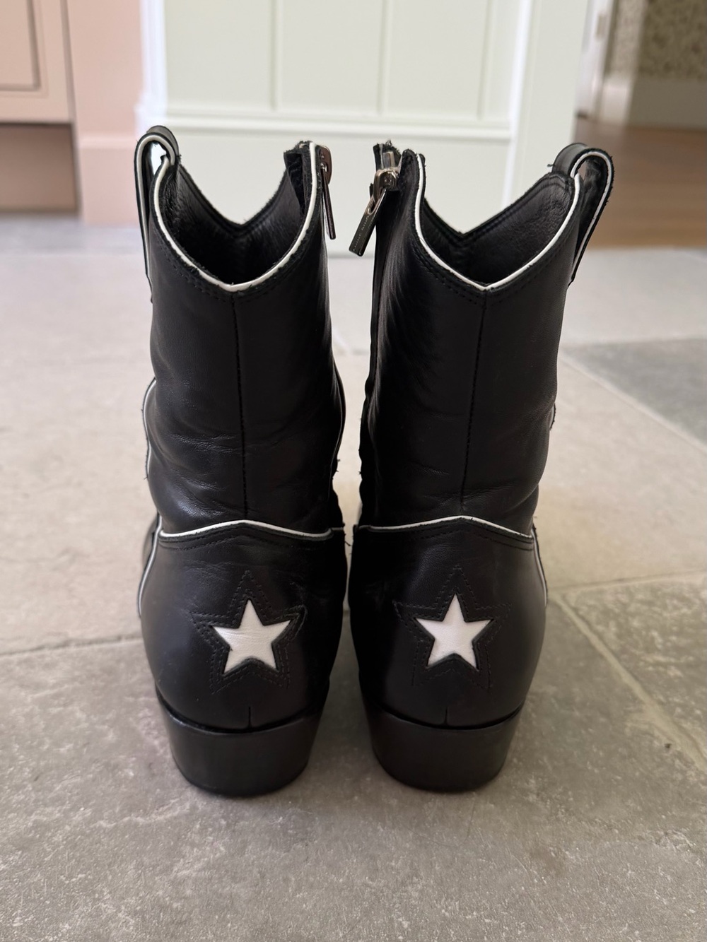 ANINE BING Elton Leather Low-Heel Western Boots - Picture 3 of 6